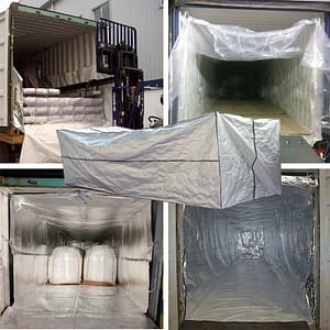 Custom PE Film Dry Bulk Container Liner Bag for Fertilisers Seeds Powders bulk liner bag in 20ft container
