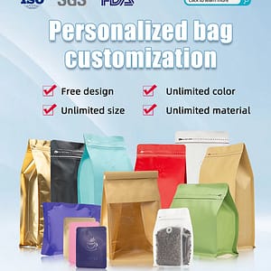 Plastic Packaging Factories Customized Food Bags With Air Holes Coffee Bags With Zippers 3.5 Mylar Bags